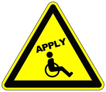 Concept sign to grant people with disabilities equal job opportunities