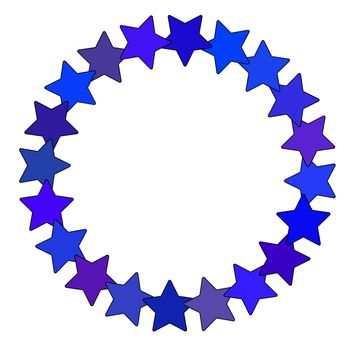 Star in circle shape. Starry border frame icon isolated on a white background