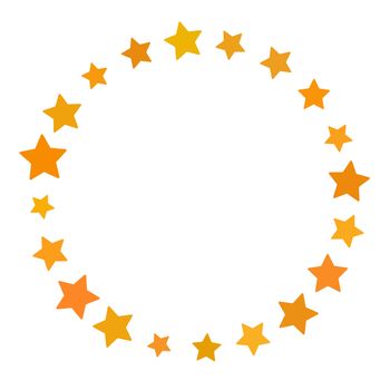 Star in circle shape. Starry border frame icon isolated on a white background