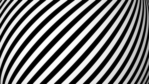 Animated background with white and black lines. 3d rendering