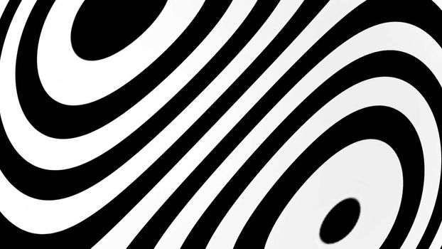 abstract background with black and white elements. Hypnotic backdrop. 3d rendering