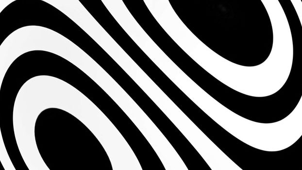 abstract background with black and white elements. Hypnotic backdrop. 3d rendering