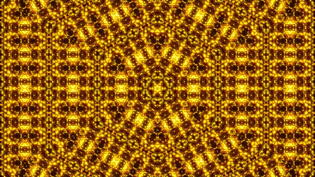 Gold abstract kaleidoscope background. Digital illustration. 3d rendering