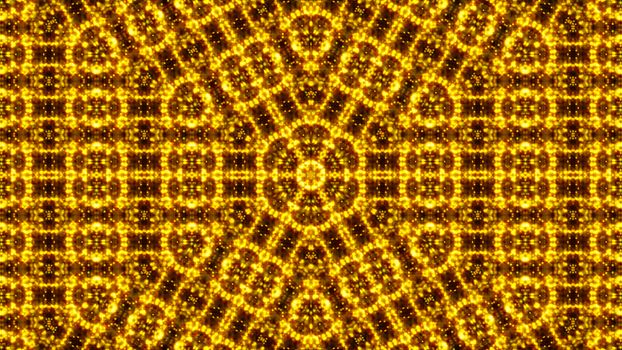 Gold abstract kaleidoscope background. Digital illustration. 3d rendering