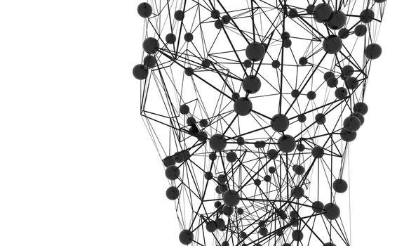 Global network connection. Points and line composition concept of global business. 3D Illustration