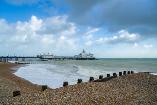 EASTBOURNE, EAST SUSSEX/UK - OCTOBER 21 : Tail End of Storm Brian Racing Past Eastbourne Pier in East Sussex on October 21, 20017