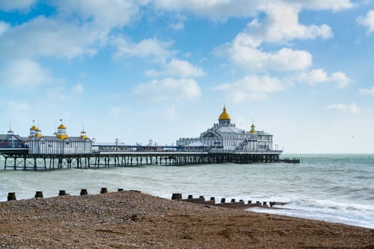 EASTBOURNE, EAST SUSSEX/UK - OCTOBER 21 : Tail End of Storm Brian Racing Past Eastbourne Pier in East Sussex on October 21, 20017