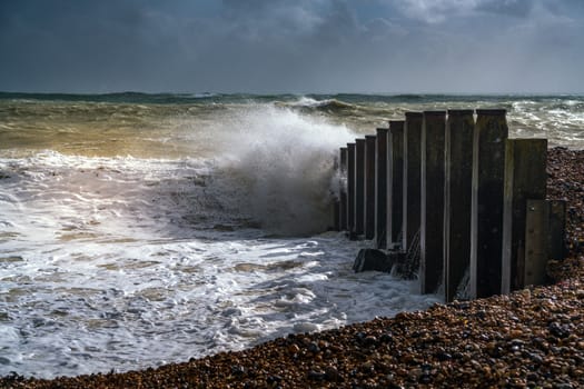 EASTBOURNE, EAST SUSSEX/UK - OCTOBER 21 : Tail End of Storm Brian Racing Past Eastbourne Seafront in East Sussex on October 21, 20017