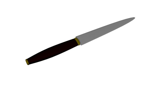 Pirate knife isolated in white background - 3D render