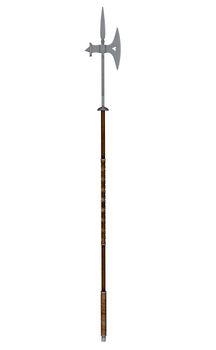 Pole axe weapon isolated in white background - 3D render