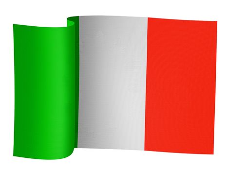 illustration of the Italian flag on a white background