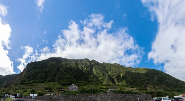 Coastal mountain landscape in Sao Vicente region, Madeira Island, Portugal.