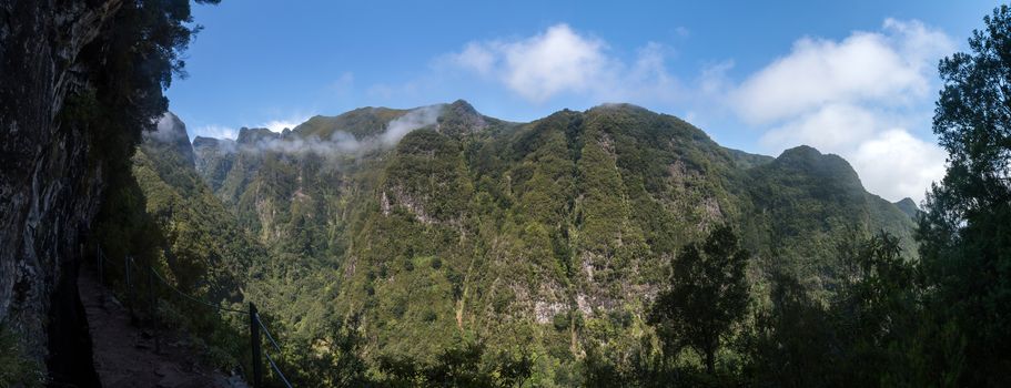 Levada of Caldeirao Verde, famous hiking trail on Madeira island, Portugal.