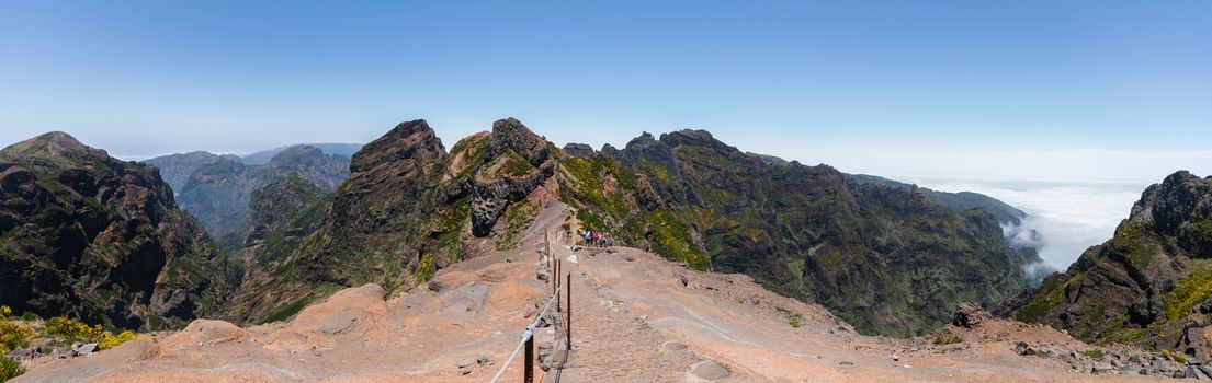 Pico do Arieiro mountain range viewpoint, located in Madeira island, Portugal.