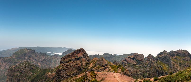 Pico do Arieiro mountain range viewpoint, located in Madeira island, Portugal.