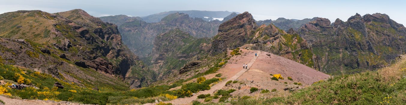 Pico do Arieiro mountain range viewpoint, located in Madeira island, Portugal.