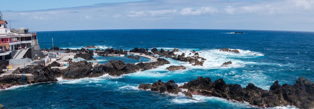 Porto Moniz volcanic coast, located in Madeira island, Portugal.