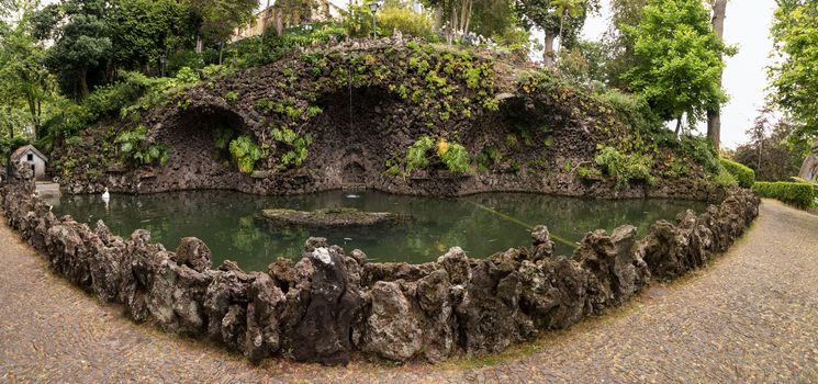 Tropical garden Monte Palace, located in Funchal city, Madeira island, Portugal.