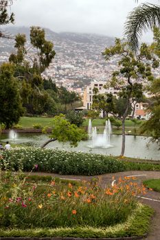 Urban park Santa Catarina, located in Funchal city, Madeira island, Portugal.