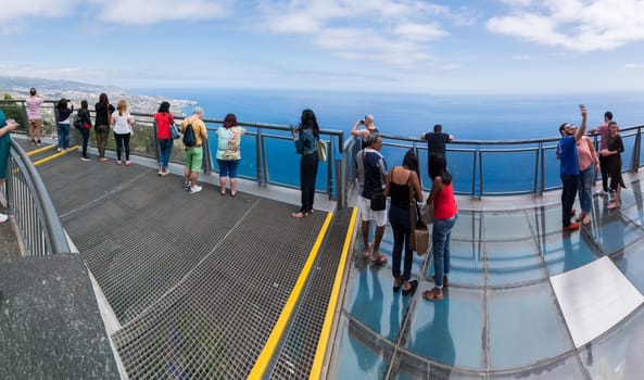 View of the famous Cabo Girao viewpoint in Madeira island, Portugal.