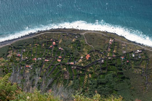 View of the famous Faja da Quebrada Nova viewpoint in Madeira island, Portugal.