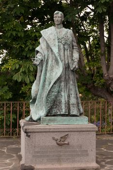 View of the statue of Emperor Charles I of Austria, the last Hapsburg Holy Roman Emperor.