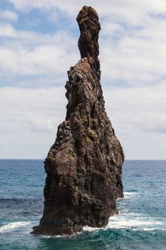 Volcanic rocky formations in Ribeira da Janela, Madeira Island, Portugal.