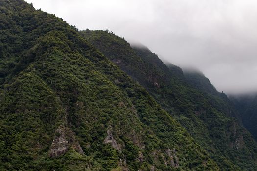 Wide view of the typical Mountain landscapes of Madeira Island, Portugal.