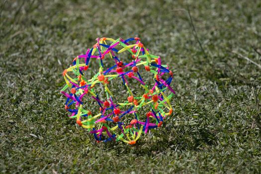 Close up view of a expanding Mini Sphere Toy.