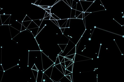 Global network connections with points and lines. Wireframe.