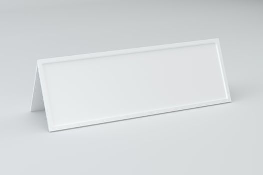 Blank white sign plate abstract with shadow. 3D rendering.