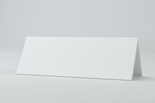 Blank table card, sign template. 3D rendering