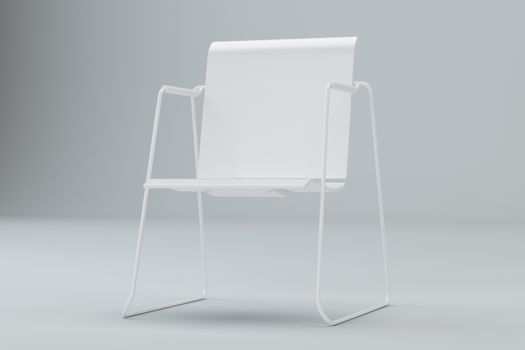 White office chair in studio. 3d rendering