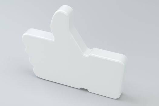 Concept 3d rendering - stylish social media like hand icon Symbol