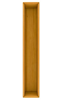 Wooden cabinet-letter. Isolated 3d rendering on white background