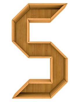 Wooden cabinet-letter. Isolated 3d rendering on white background