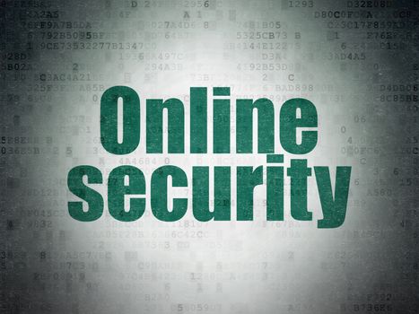 Security concept: Painted green word Online Security on Digital Data Paper background