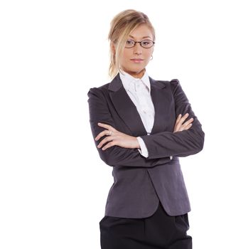 Portrait of Beautiful business woman isolated on white