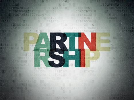 Business concept: Painted multicolor text Partnership on Digital Data Paper background