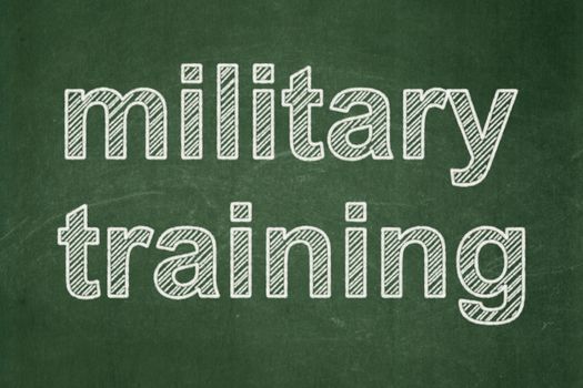 Learning concept: text Military Training on Green chalkboard background