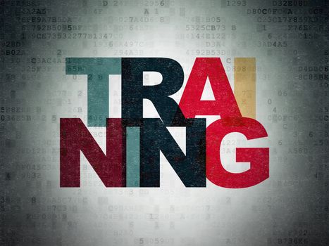 Education concept: Painted multicolor text Training on Digital Data Paper background