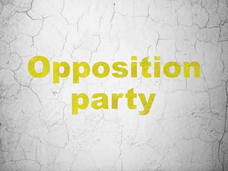 Politics concept: Yellow Opposition Party on textured concrete wall background