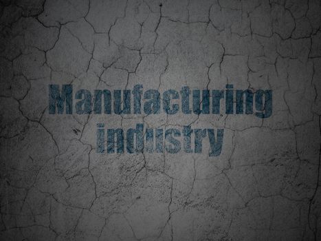 Industry concept: Blue Manufacturing Industry on grunge textured concrete wall background