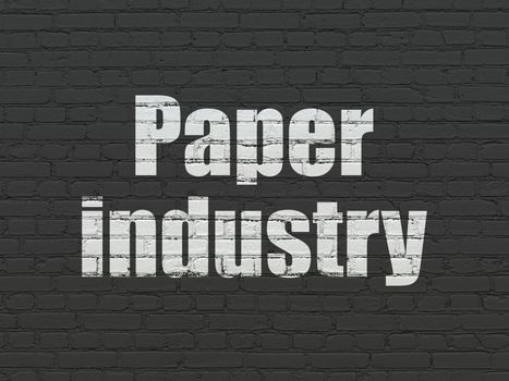 Industry concept: Painted white text Paper Industry on Black Brick wall background