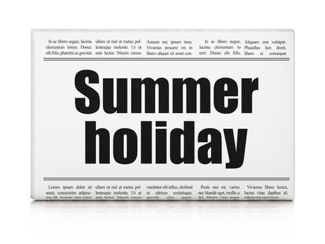 Vacation concept: newspaper headline Summer Holiday on White background, 3D rendering