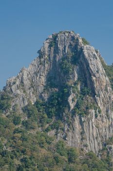 Kao Nor Kao Kawg is limestone mountain in Nakon sawan Province and have green paddy ,blue sky