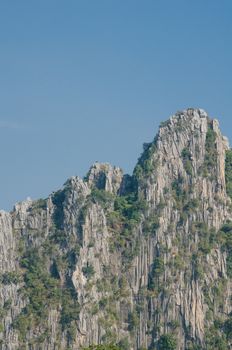 Kao Nor Kao Kawg is limestone mountain in Nakon sawan Province and have green paddy ,blue sky