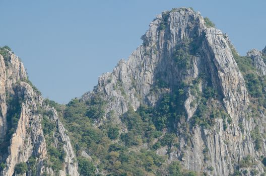 Kao Nor Kao Kawg is limestone mountain in Nakon sawan Province and have green paddy ,blue sky