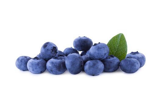 Fresh blueberries fruits isolated on white background