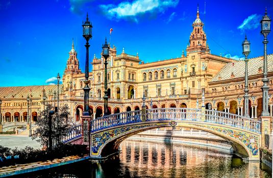 View of Europe square in Seville, Spain